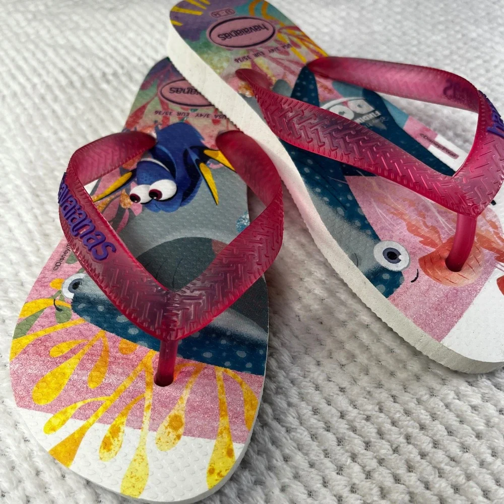 Havaianas Dory Disney Kids Flip Flops‎ Pink Blue Size 3/4Y EUR 35/36